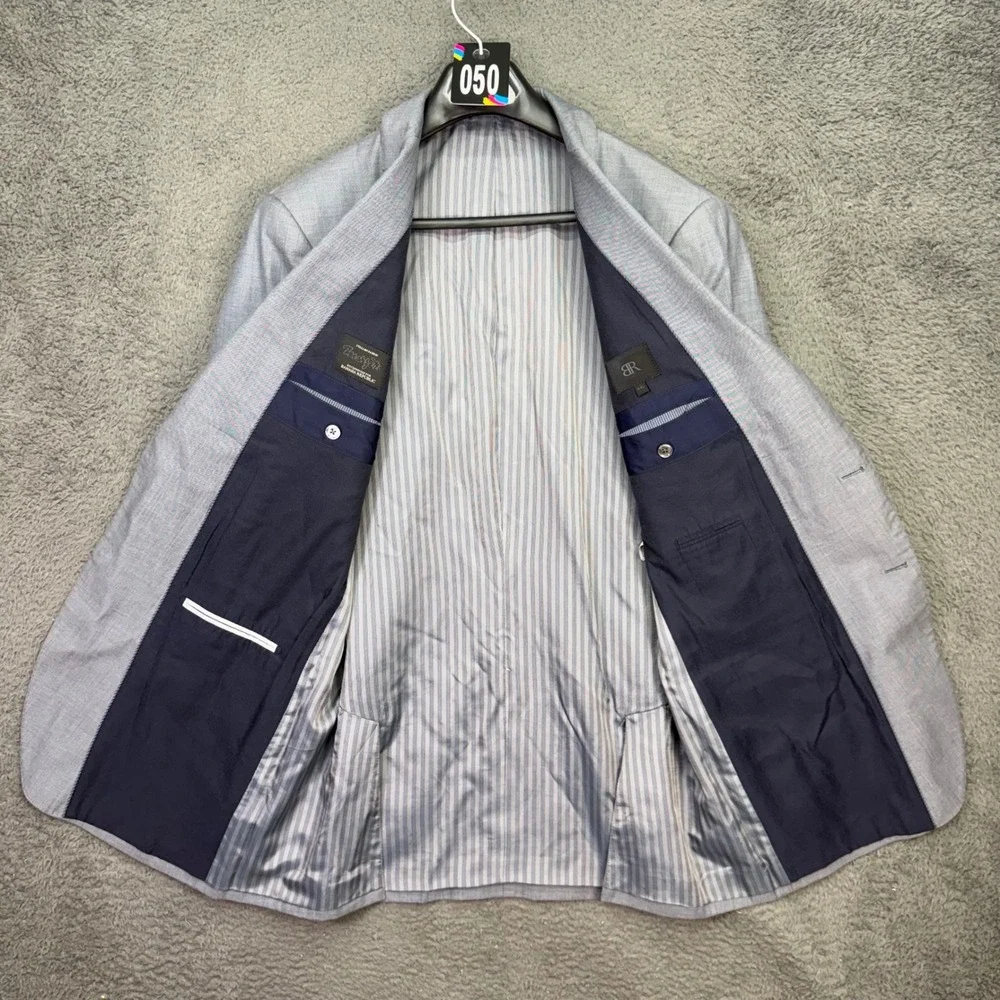 Banana Republic Blazer Men 44L Gray  Marzotto Italian Fabric Sport Coat